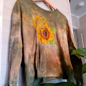 UO "Be Kind" long sleeve dolman boxy slight crop tye-dye top!!